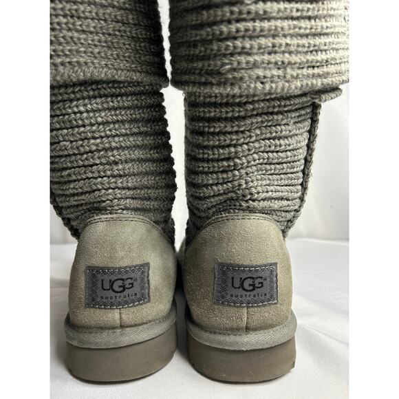 Ugg Cardy dark grey sweater classic tall 2 button womens boots SZ 10 - Picture 5 of 10